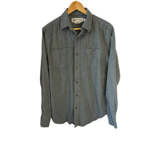 Men's WindRiver Gray Collared Casual Button Down Shirt M